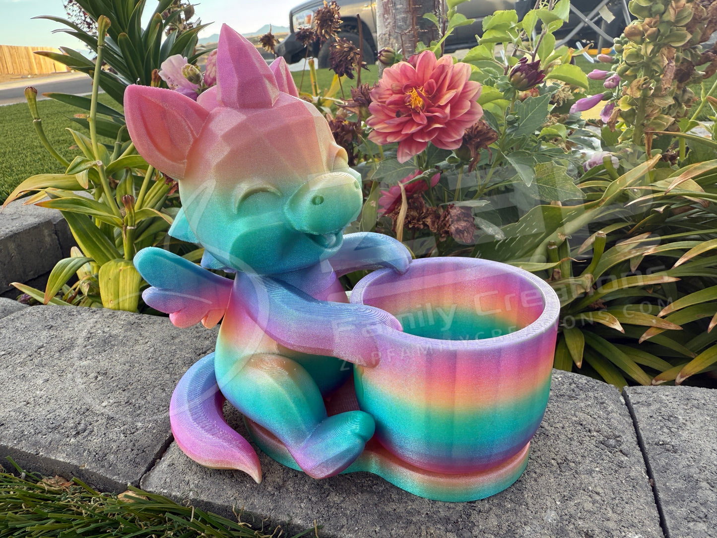 Geometric 3D Printed Unicorn Planter
