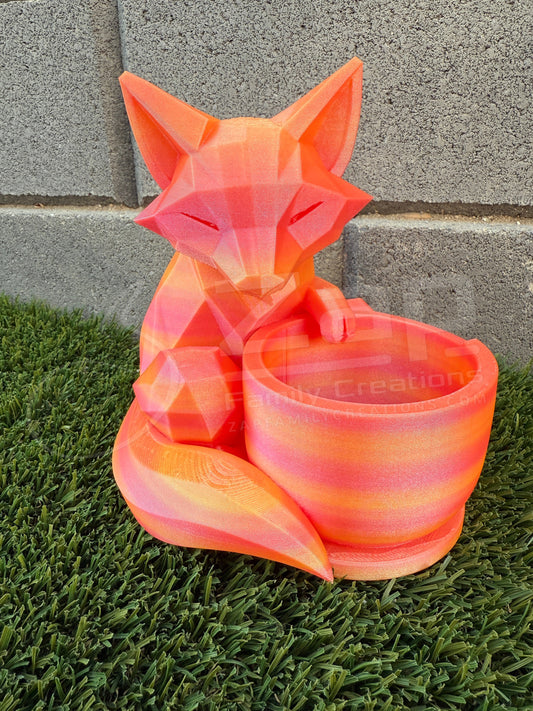Geometric 3D Printed Fox Planter