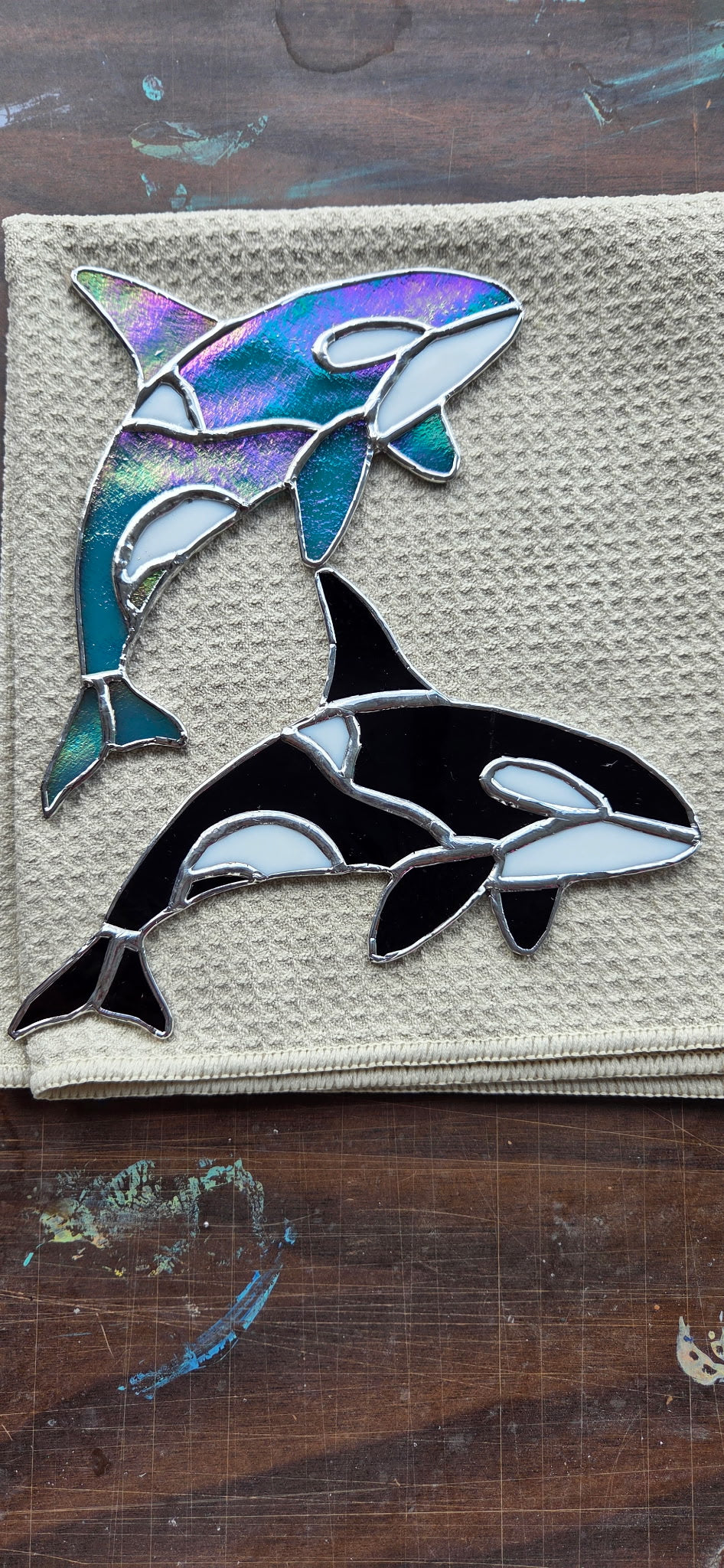 Orca Stained Glass Decor