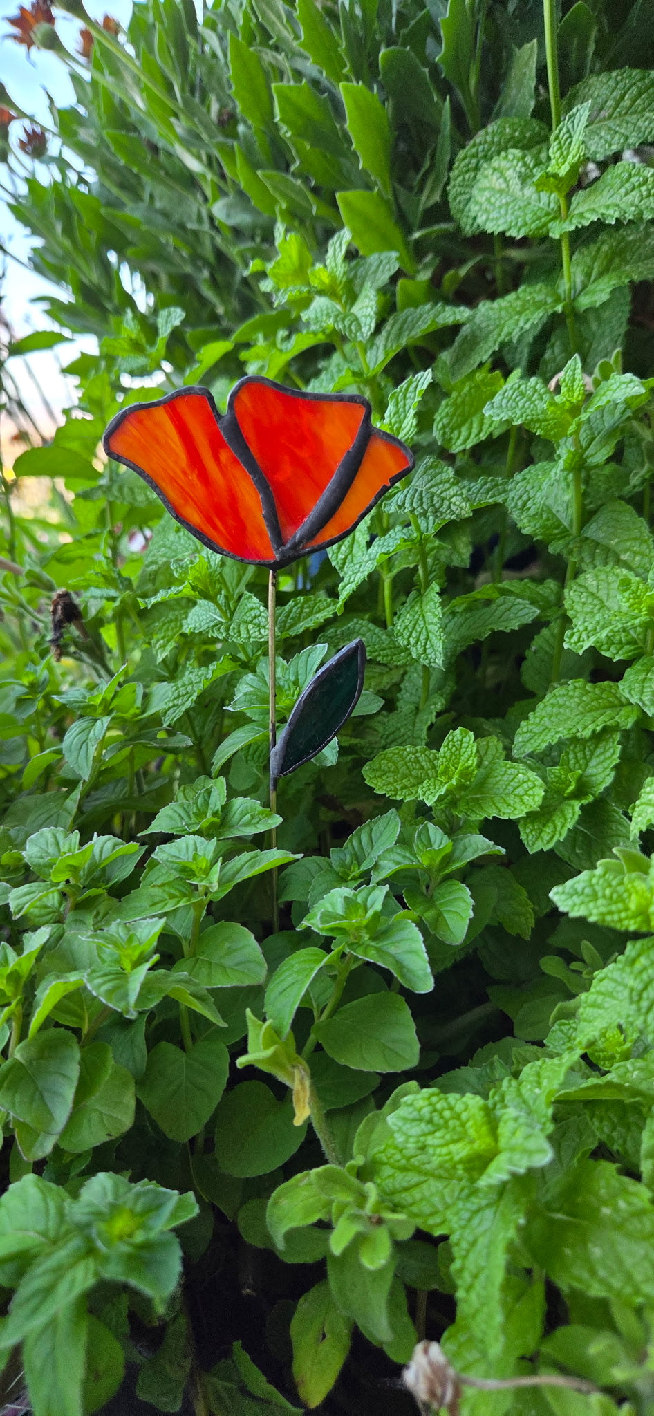 Flower Stained Glass Plant Stake