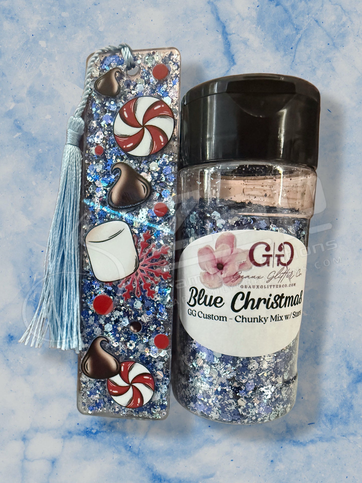 Blue Christmas Bookmark