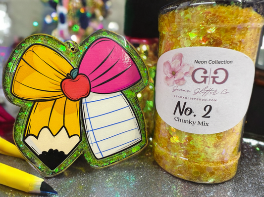 Pencil Bow Keychain (Yellow)