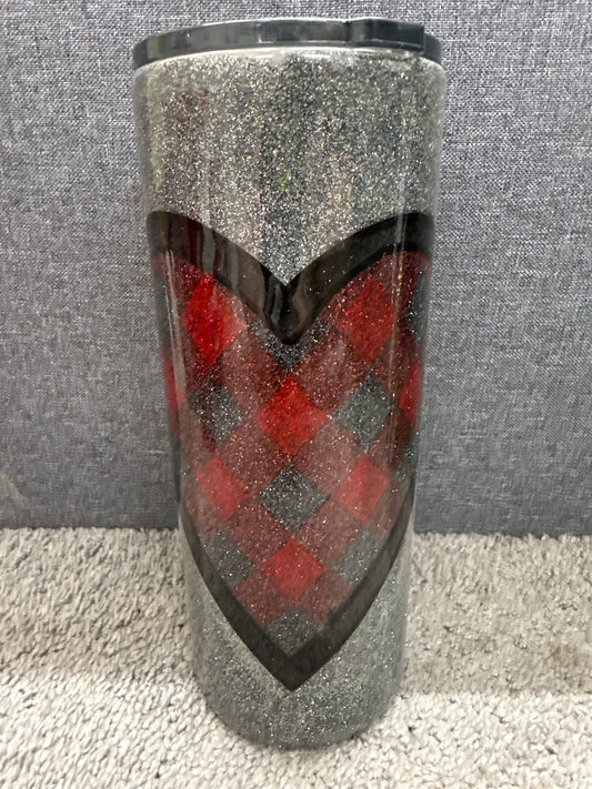 30oz Fatty Plaid Heart