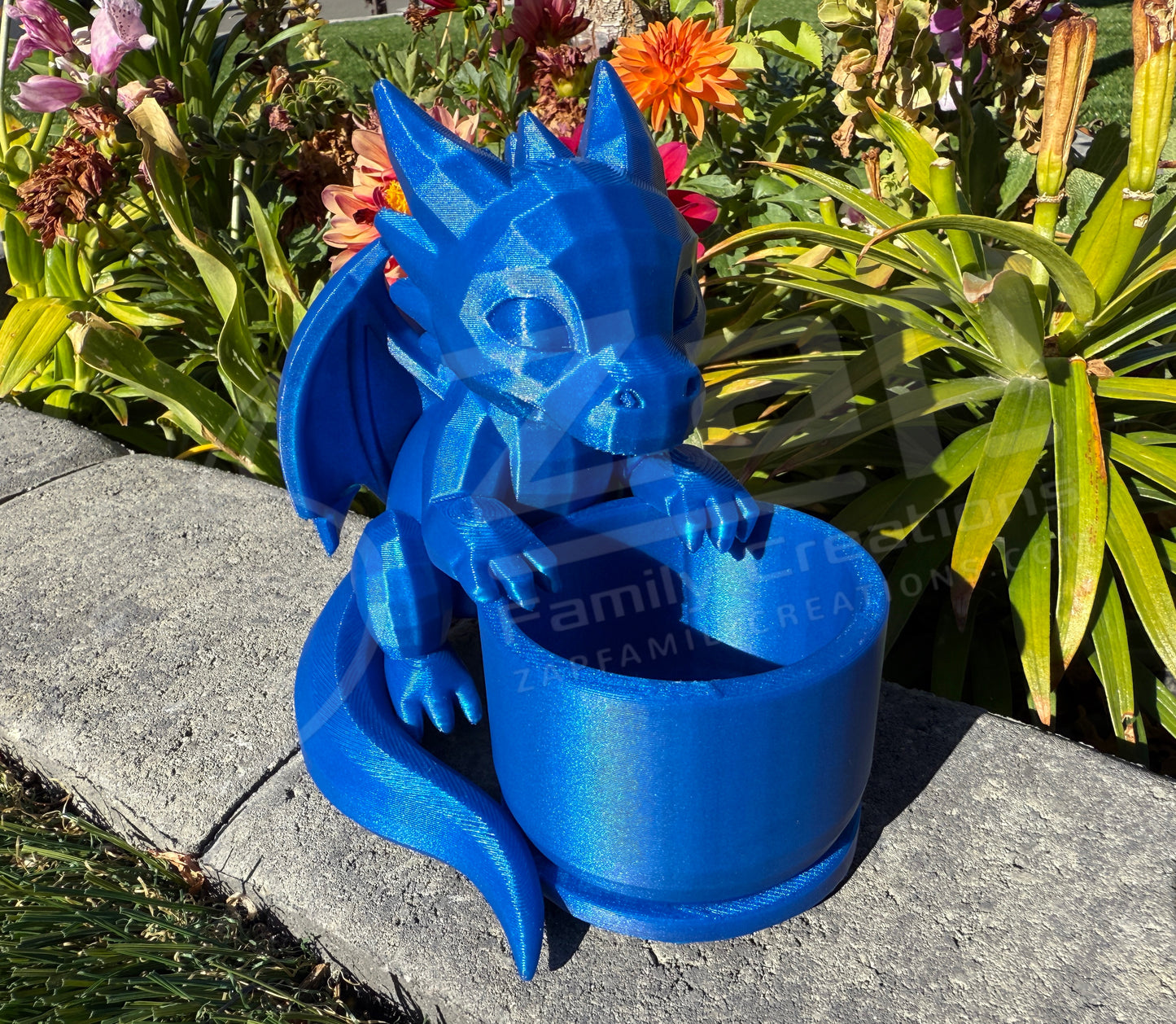 Geometric 3D Printed Dragon Planter