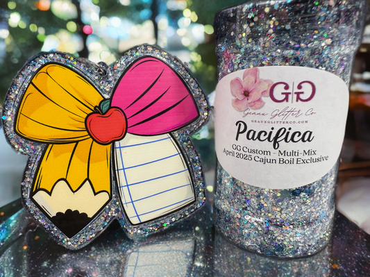 Pencil Bow Keychain (Blue)